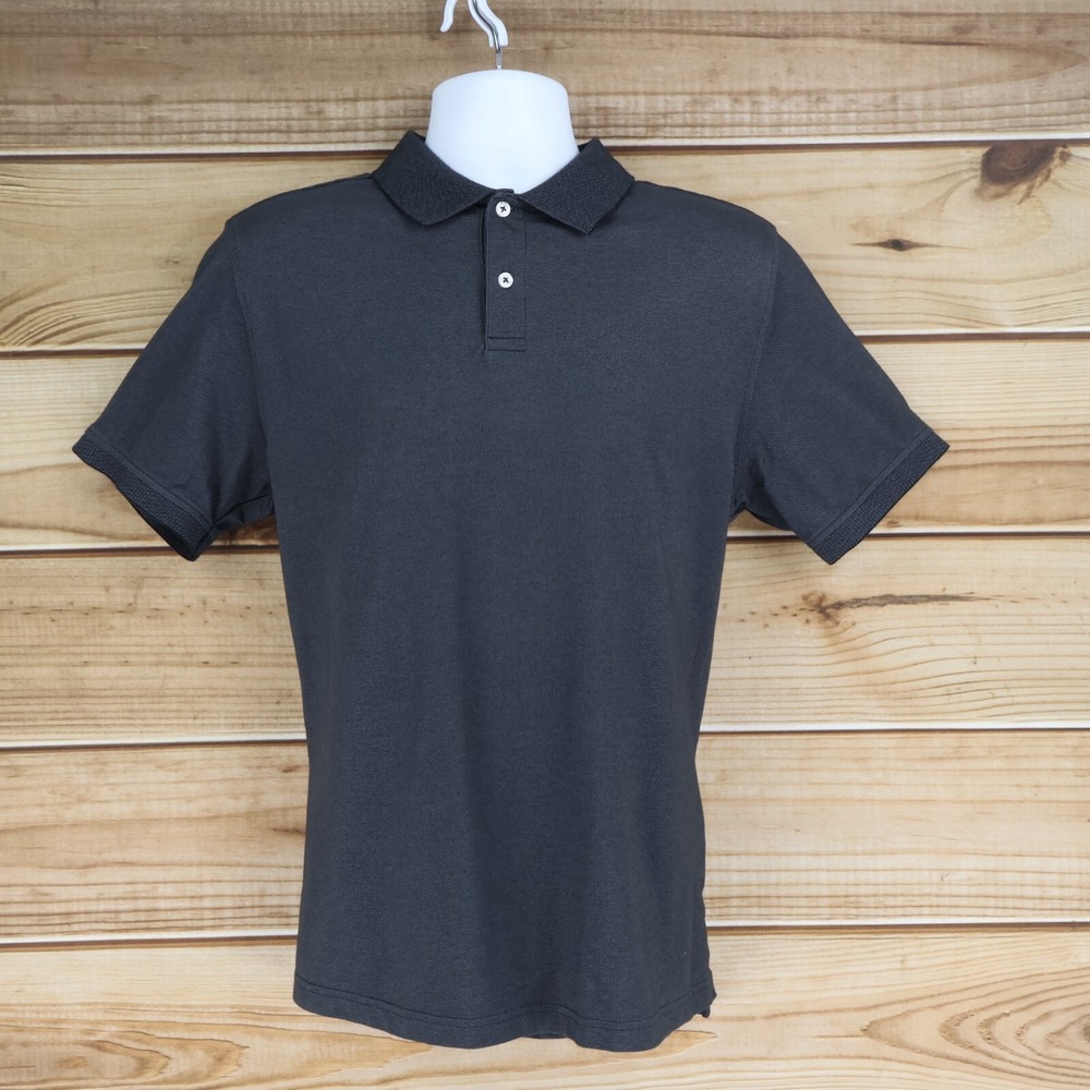 Member's Mark Polo Golf Shirt Mens Sz M Dark Gray Heathered Cotton Blend Stretch